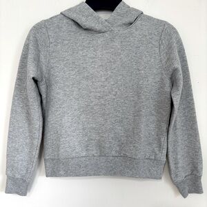 ID Ideology big Girl's Gray Pullover Fleece Lined Slouchy Cropped Hoodie 10/12